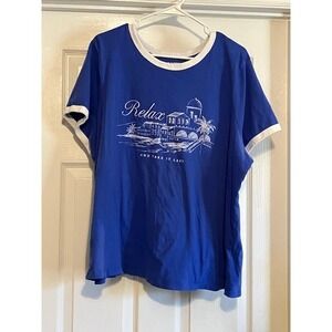 Old Navy PLUS SIZE Women's T Shirt Size 2XL, Blue Relax Shirt